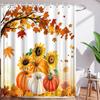 GCTNBJL Fall Shower Curtain Pumpkin Maple Leaves Sunflower Autumn Thanksgiving Day Harvest Farmhouse Seasonal Holiday Rustic Cou