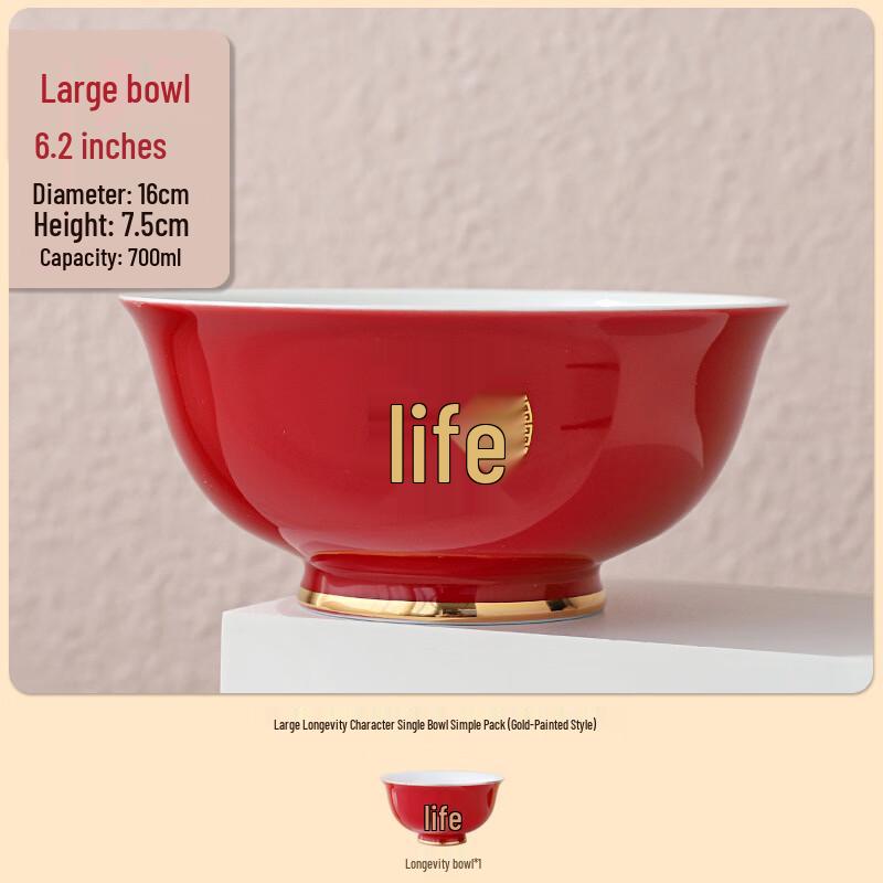 Golden Longevity Blessing Bowl