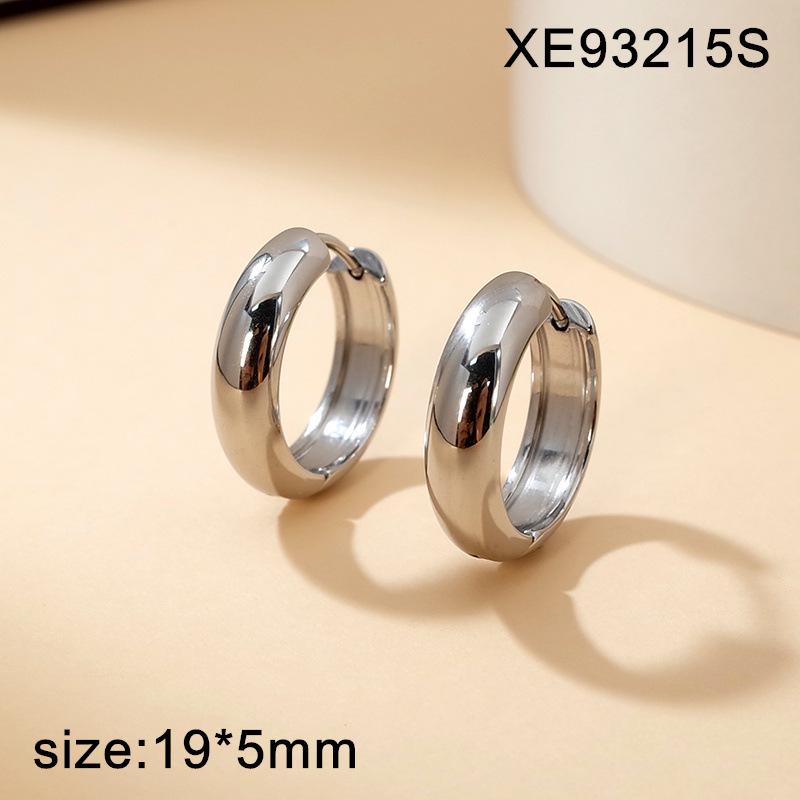 Trendy Titanium Steel Minimalist Hoop Earrings: Polished, Lightweight, Versatile, and Fashion-Forward for Men and Women