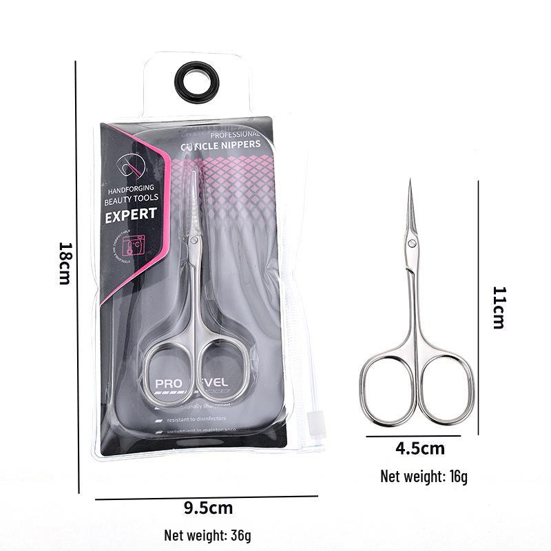 Stainless Steel Curved Cuticle Nippers & Scissors Set with Short Handle