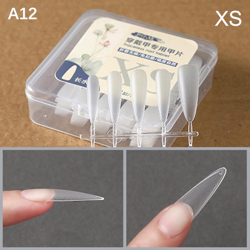 

100 шт./коробка Накладные ногти Накладные ногти Гроб Искусственные ногти Прозрачные типсы для наращивания Маникюрный инструмент A12