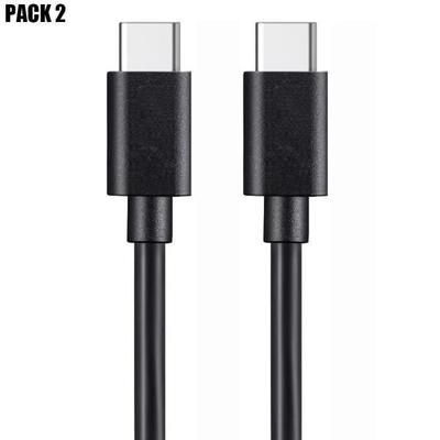 USB-C To USB-C Cable for e.F.Connection Samsung Galaxy A25 A15 A05 A05s A35 A55 - Black - 1 Meter - Set of 2