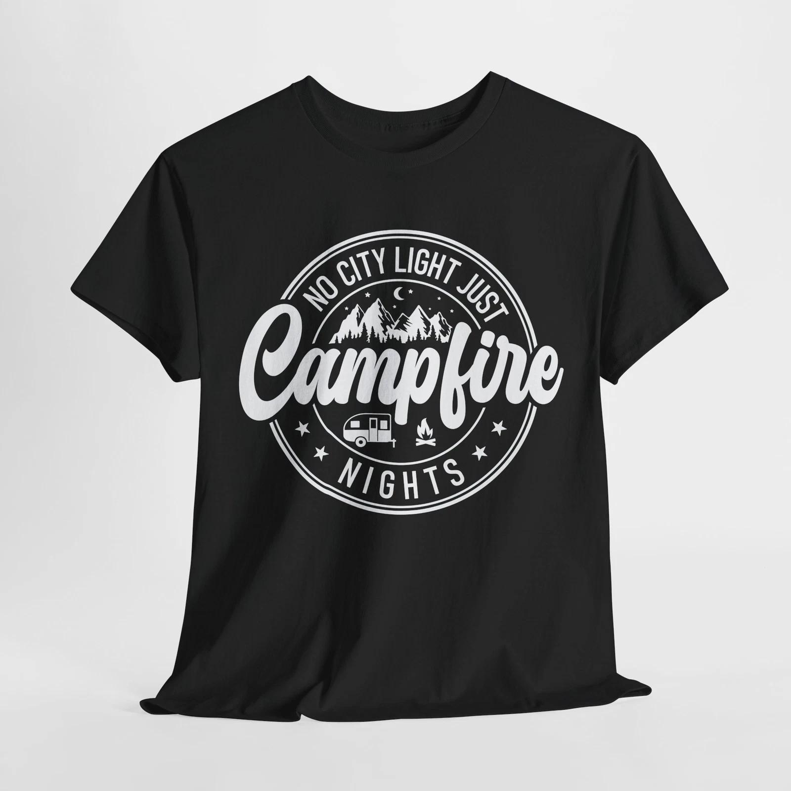 

On the Road Again T-Shirt | No City Lights Just Campfire Nights Shirt 3XL
