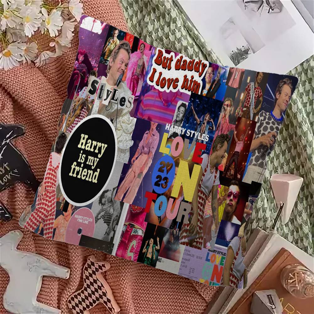 Наволочки с изображением певца H-Гарри Стайлса Домашнее постельное белье Декоративная наволочка Свадебная Супермягкая наволочка 12x12Inch