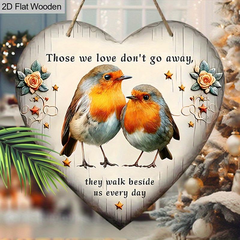 Memorial Wooden Sign with Heart-shaped Design - Unique Figurine Ornaments - Ideal for Front Door, Porch, Wall Decor