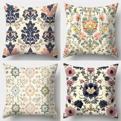 Geometrischer floraler KissenbezugSchlafzimmer Sofa Dekokissenbezug Mit Reißverschluss Weicher Kissenbezug