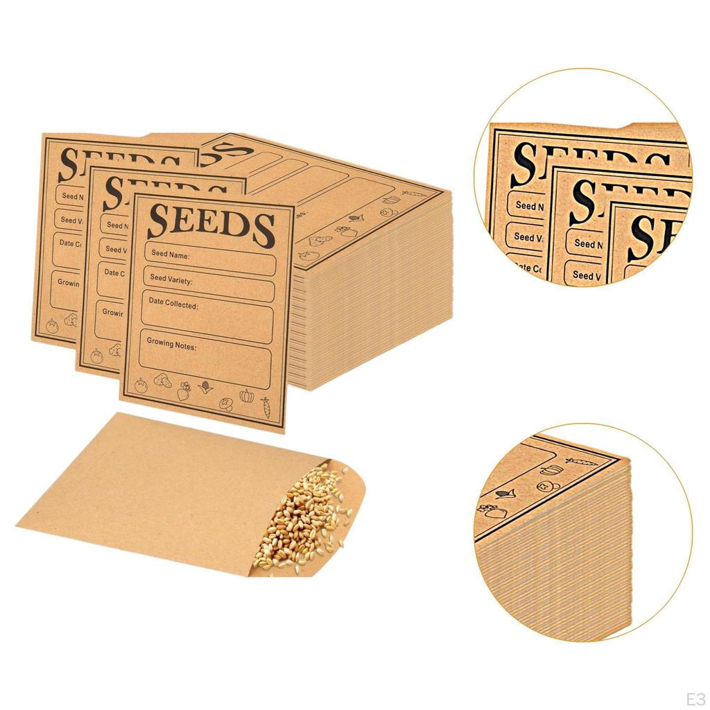 50 Count Seed Storage Envelopes for Vegetable and Garden Seeds
