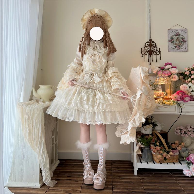 Original Design Korean Girl Lolita Dress Elegant Floral Wedding Gown Women's Strapless Gown Preorder Exquisite Fashionable