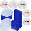 10PCS Spandex Stretch Chair Sashes Bows Elastic Chair Cover Bands Ties Without Buckle for Wedding Reception Banquet Event