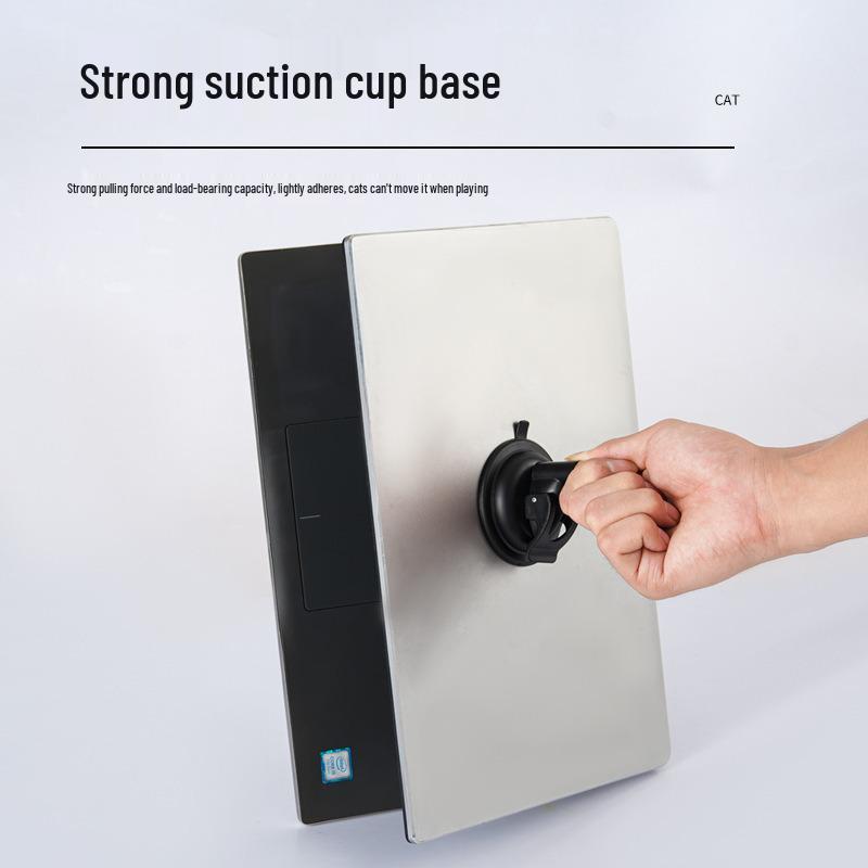 Cat Teaser Stick with Bell, Bite-Resistant Feather, Suction Cup, Self-Entertainment Toy