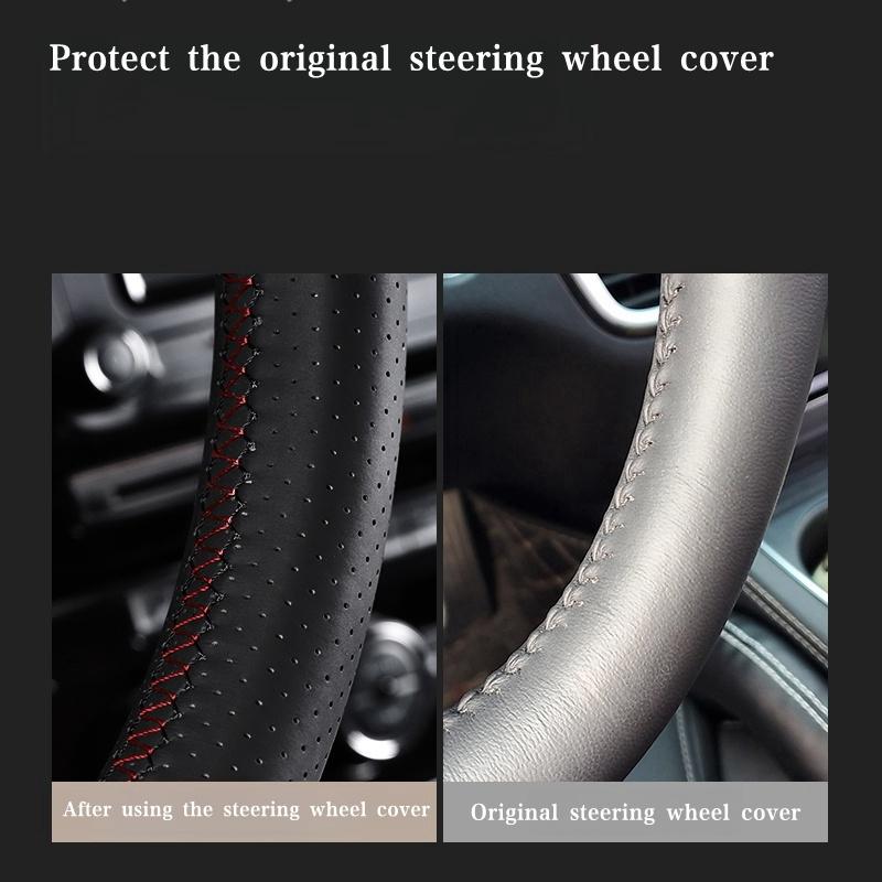 Car Steering Wheel Cover Microfiber Leather For Honda Fit Jazz City 2014 2015 HRV HR-V 2016 Vezel Car Interior Car Styling