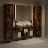 Bathroom Furniture Set 6 pcs Smoked Oak