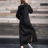 Women Sweatshirt Dress Hooded Solid Color Long Sleeve Front Drawstring Autumn Winter