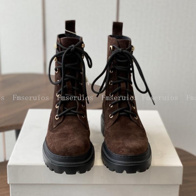 

Модная женская обувь Короткие ботинки Круглый носок Плоская подошва Натуральная кожа Толстая подошва Простой дизайн Британский стиль Мотоциклетные ботинки Осень Зима 41 коричневый