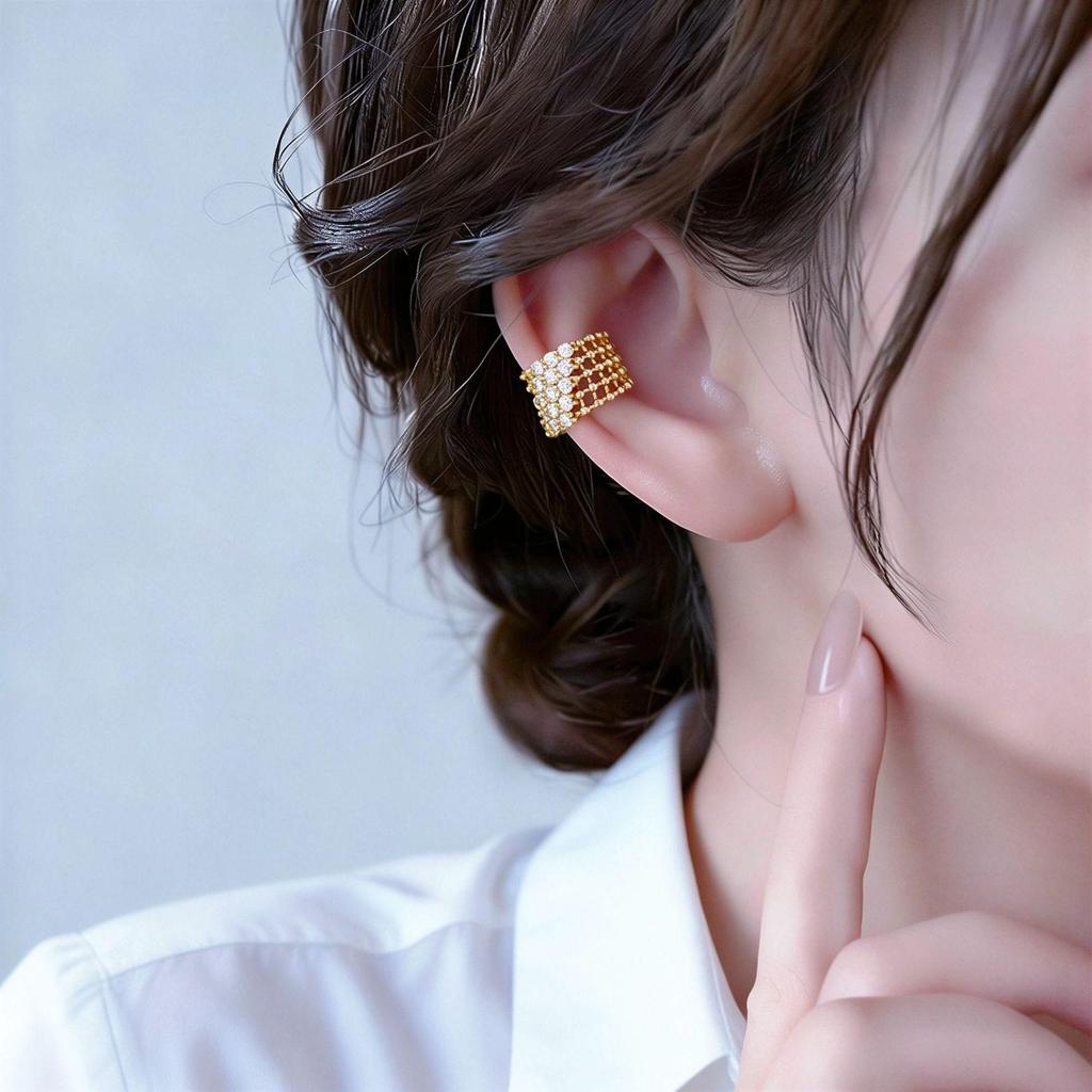 European C-Shaped Geometric No-Piercing Ear Clips for Women