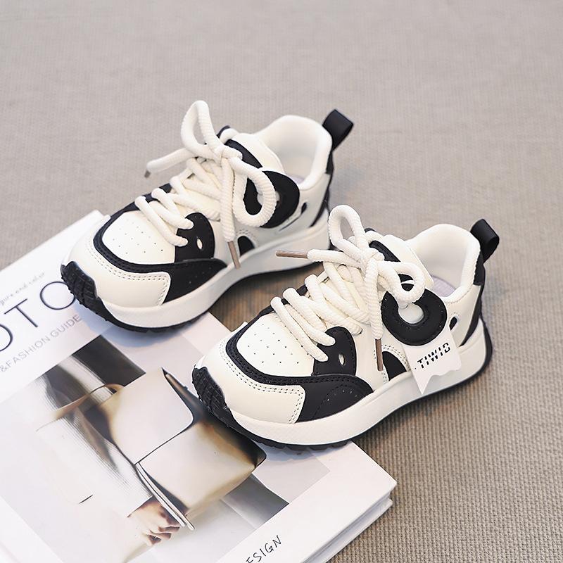 

Женские кроссовки-папы черно-белые на платформе с увеличением внутренней высоты весна 2025 повседневная мода универсальные маленькие белые спортивные кроссовки трендовая обувь 30 чёрный