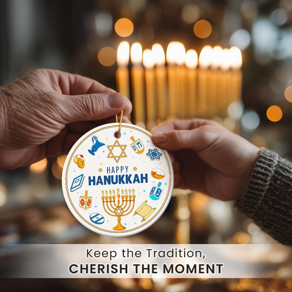 Hanukkah Ornaments 2025 - Happy Hanukkah Ornament for Tree, Je Home Decor, Chanukkah Gifts for Women, Men, Friend, Family, Coworker