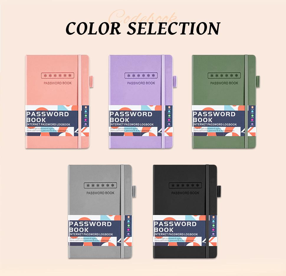Cross-border A5 Password Notebook with Letter Labels for Account and Website Management