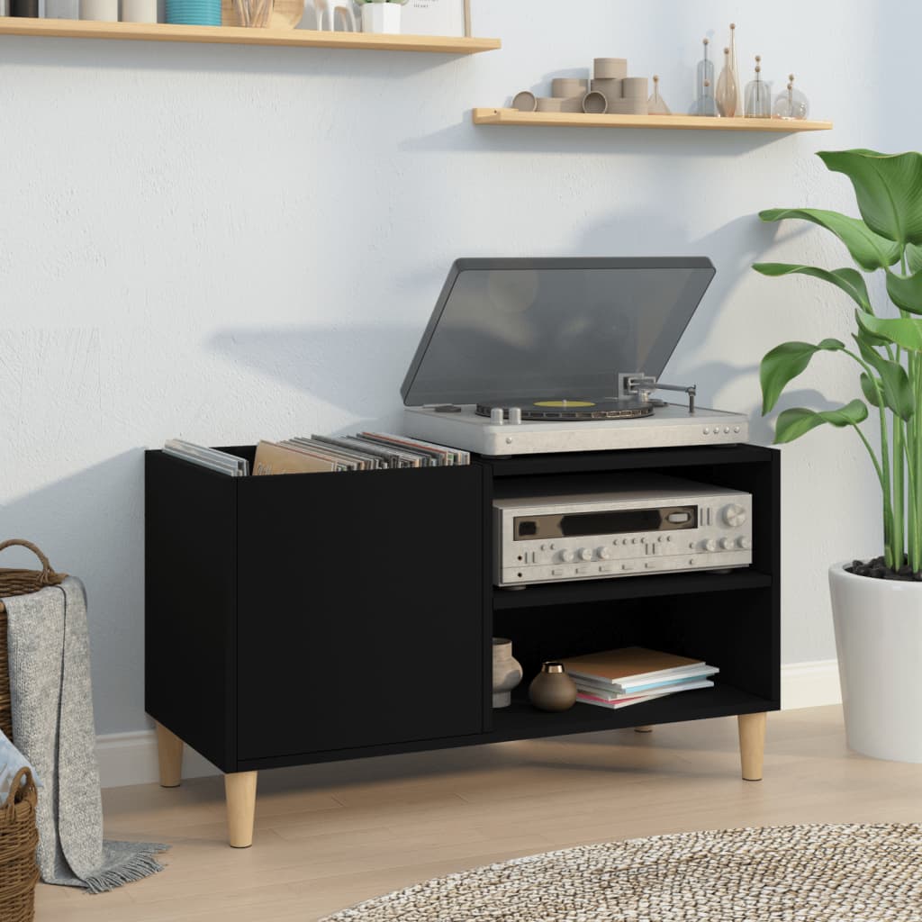 Wohnzimmer-Bücherregal Mit Abtrennung Und Stauraum, CD-/Plattenregal Mit 2 Offenen Regalen, Runder Aprikosenboden, 84,5 X 38 X 48 Cm