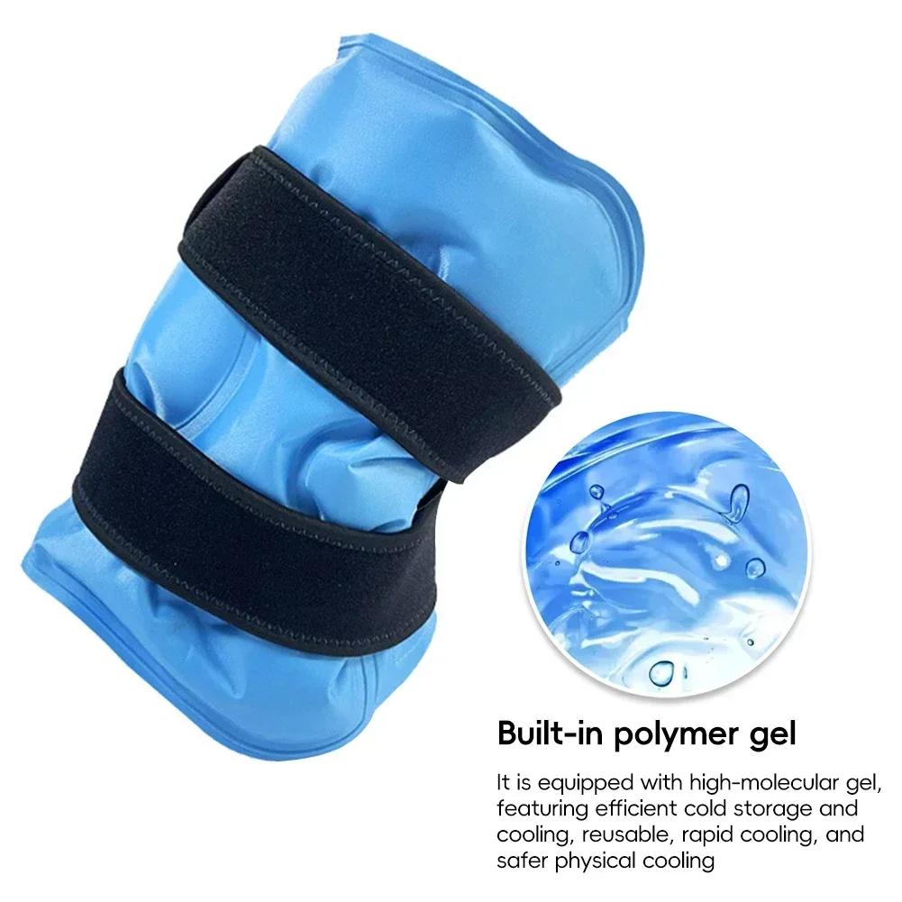 

Self Absorbing Water Knee Ice Pack Wrap For Injuries Physiotherapy Hot Cold Compress Heated Knee Pads синій
