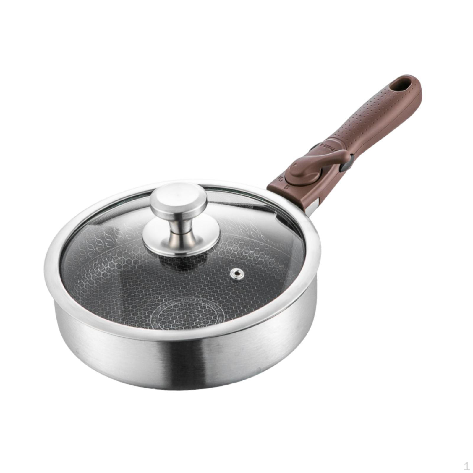 

Сковорода с антипригарным покрытием Соте Чистая Нержавеющая сталь 316 со съемной ручкой Круглая сковорода для путешествий With Lid