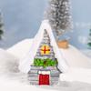 Creative Christmas Ornament Set: Pine Cone Snowman & Mini Christmas House Decorations