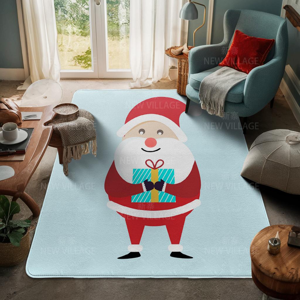 House Entrance Carpet Home Door Mat Living Room Bath Foot Bathroom Non-slip Water Absorption Rugs Bath Merry Christmas Winter