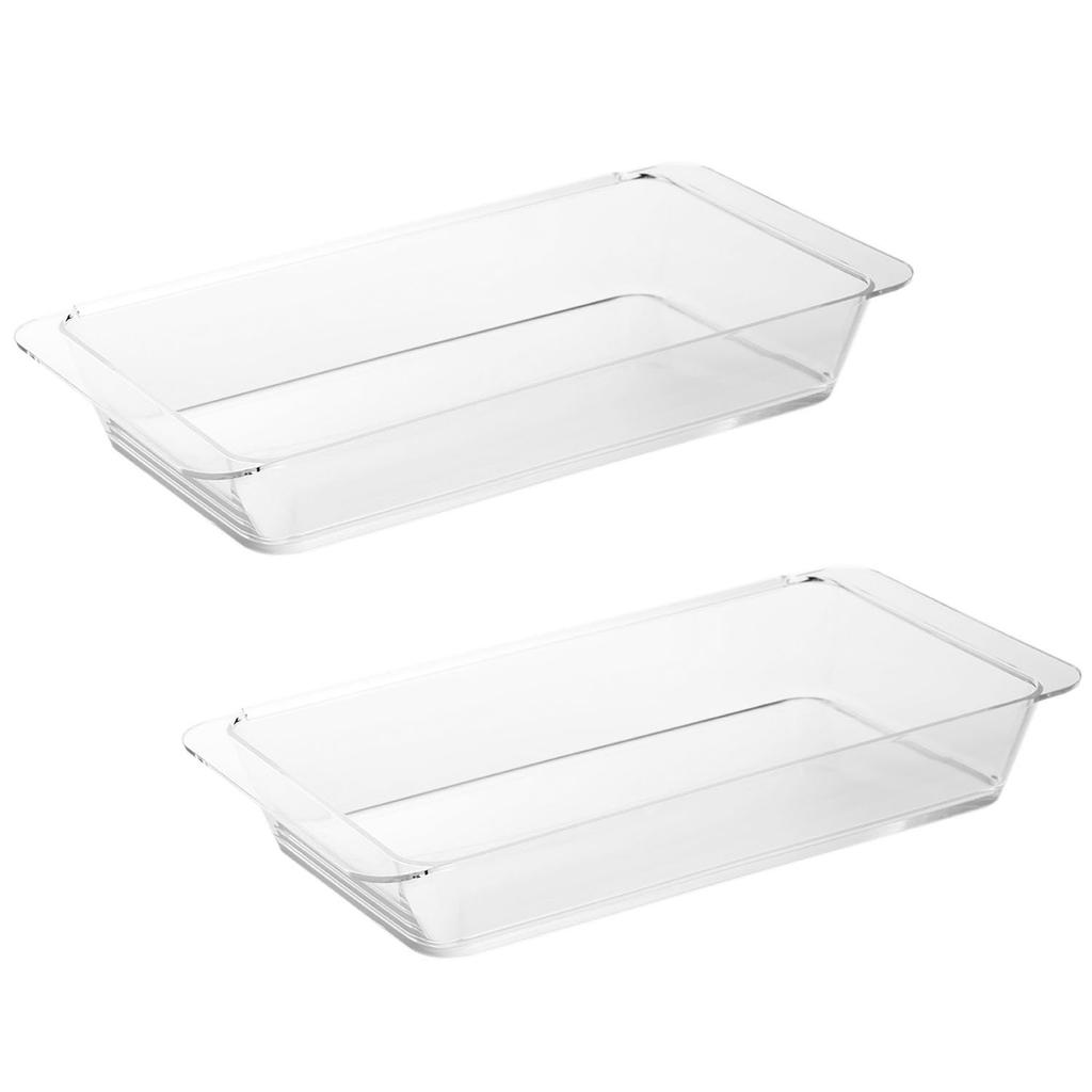 Yamazaki Tower Deep Food Preparation Set of X X Made In Product Number 10337 Microwave-Safe, Connectable, Easy-to-Clean Trays, 2, Clear, W14.2 D25.9