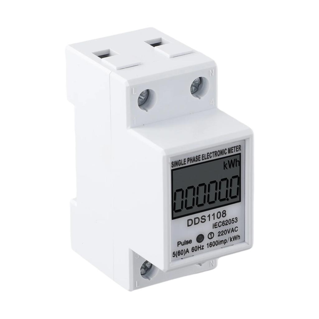 1pc 50A 60A DDS1108 LCD Digital Display Single Phase Energy Meter With Backlight Single Phase Energy Meter Test Meters Detectors