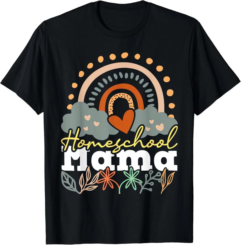 Homeschool Mama - Homeschooling Mom Rainbow Teach At Home Gift Unisex T-Shirt