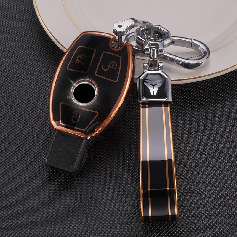 

Мягкий ТПУ чехол для дистанционного ключа автомобиля брелок для Mercedes Bnez CLA GLC GLA GLK W203 W210 W211 W204 W176 ABCR Class AMG брелок аксессуары 3button key case set 2 чёрный
