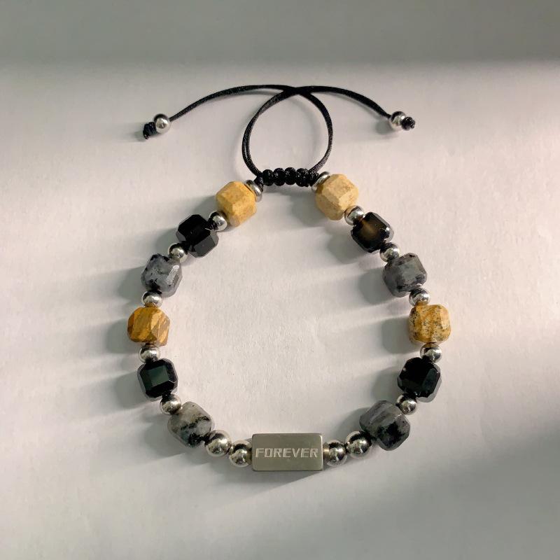 JYL TS Bracelet  Bagua Style Brings Balance & Harmony Luck Natural letter военно-воздушные силы синий