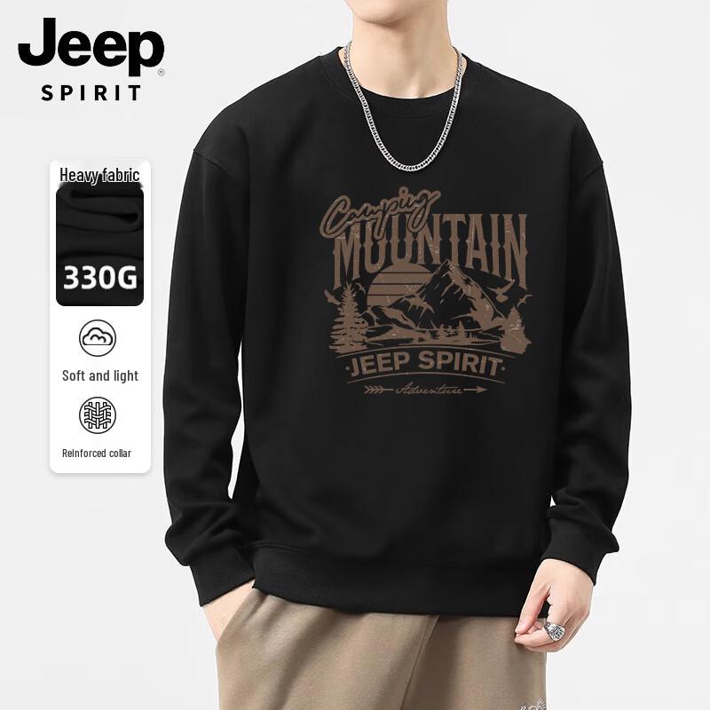 JEEP SPIRIT Men's Printed Crewneck Sweatshirt