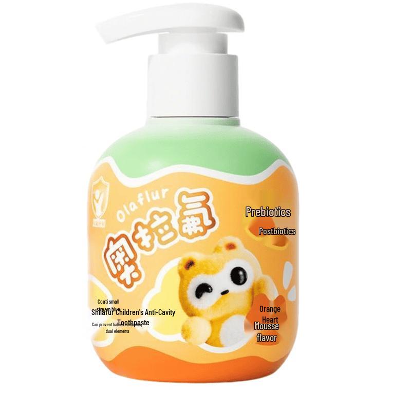 Little Raccoon Kids Fluoride Toothpaste, Anti-Cavity Orange Mousse 4x160g