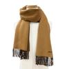Excellent HERMES Scarf Recto Verso Brown cashmere mens Used