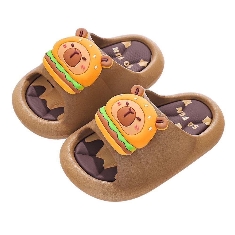 PVC Cute Capybara Slippers Thickened Children's Bathroom Sandals Cartoon Animal Slippers  Girls