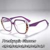 Polygonal Large-Frame Presbyopia Glasses for Women Rainbow Gradient Contrast-Colour PC Frame Blue Light Blocking Reading Glasses