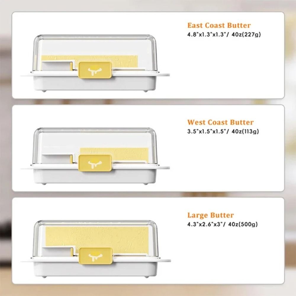 Clear Lid Butter Storage Box Dustproof Reusable Cheese Keeper Fresh-keeping Transparent Cheese Container