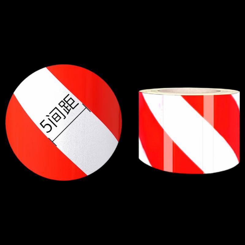 DAXTE Reflective Diagonal Warning Tape (Red/White)