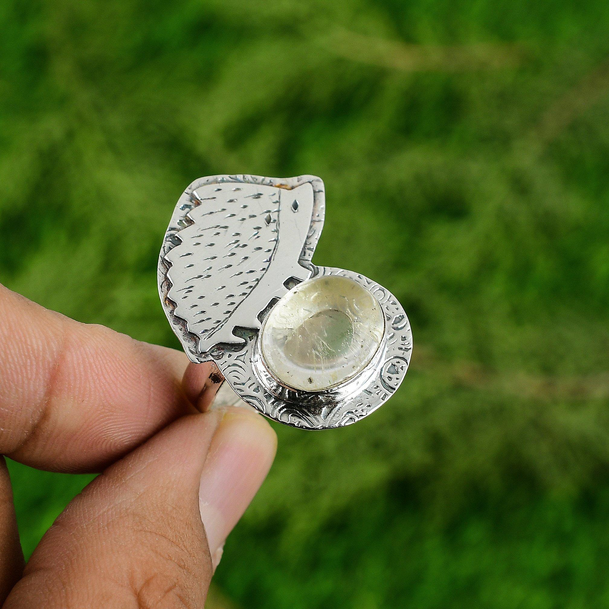 

Thanks Giving Day Sale 925 Sterling Silver Citrine Stone Stackable Ring Jewelry Adjustable