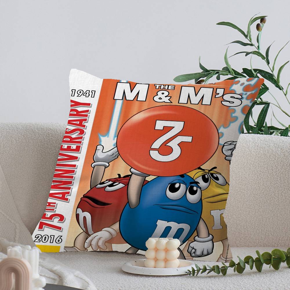 Candy M-Ms C-Chocolate M&M'S Pillow Cover Design Cushion Cover Decor Holiday Decorati