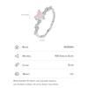 MODIAN 925 Silver Elegant Pink Crystal Heart Finger Rings For Women Birthday Romantic Gift Fine Jewelry Accessories