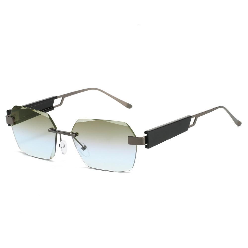 

New Luxury Gradient Frameless Square Women Sunglasses Brand Leopard Frame Design Personality Leisure Men Sunglasses Uv400 as picture