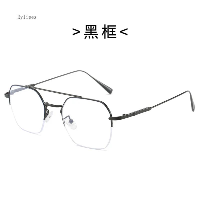 

Классические мужские квадратные металлические очки-полуободки, блокирующие синий свет, рецептурные очки для близорукости от 0 до +6 -6.0