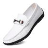 Spring Soft Leather Men's Business Casual Slip-On Shoes with British Fashion Summer Style