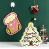 Christmas Hand Towel Cartoon Gingerbread Man Snowman Socks Christmas Tree Gift Box Coral Fleece Towel Cleaning Cloth Rag