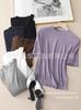 2026 Autumn Women's Short Sleeve Round Neck Knit T-shirt, Cashmere Silk Blend Fashion