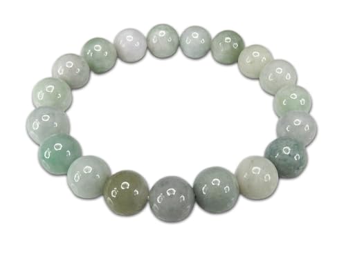 [Sekimachi] Jadeite Bracelet, Genuine Jade, Approx. 10mm, Natural Stone, Trivet, Amulet (Approx. 170mm (Men's Large))