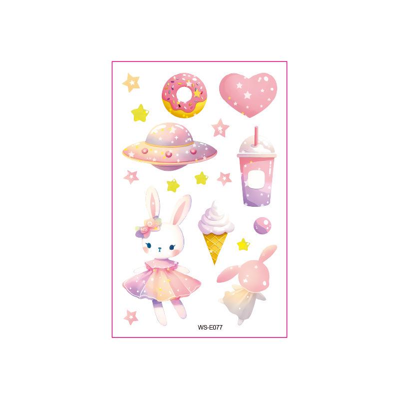 Fairy Tale Glitter Tattoo Stickers: Waterproof Butterfly, Unicorn & Bear Designs