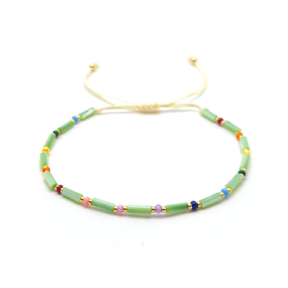 Originales Naturmuschel Zylinderperlen Armband: Fein gewebtes Glücks-Handseil für Frauen